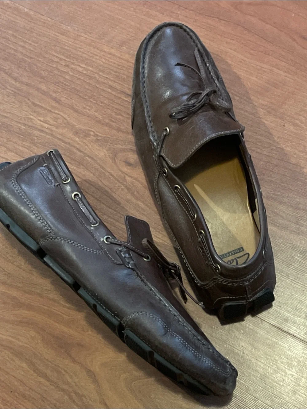 Clarks Brown Leather Moccasin Boat Shoes